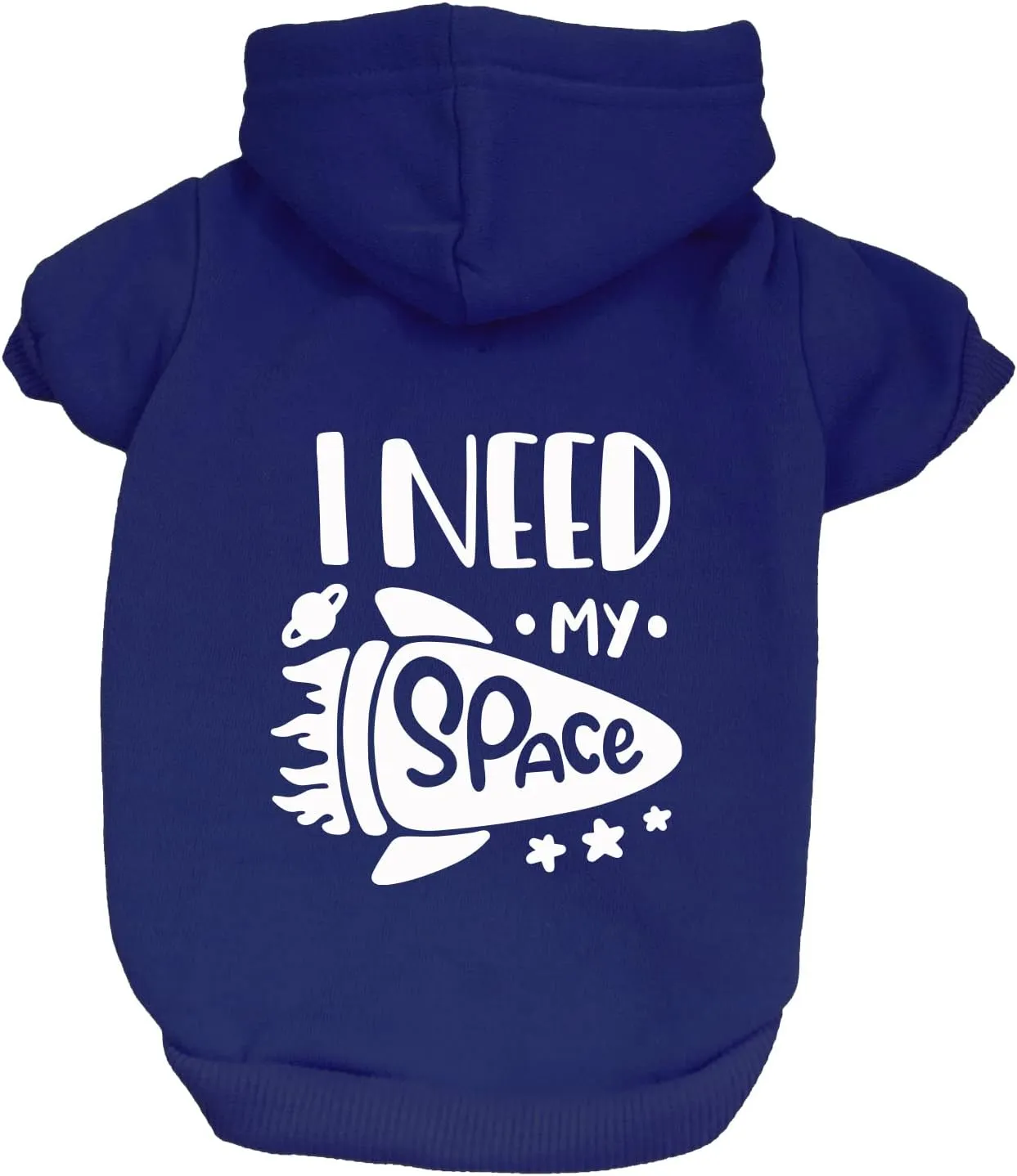 I Need My Space Anxiety Support Pullover Fleece Lined Dog Hoodie (Royal L, 118)