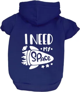 I Need My Space Anxiety Support Pullover Fleece Lined Dog Hoodie (Royal L, 118)
