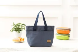Insulated Tote Canvas Thermal Lunch Bag - Blue