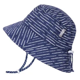 JAN & JUL GRO-WITH-ME 50  UPF Cotton Bucket Hat -Navy Waves