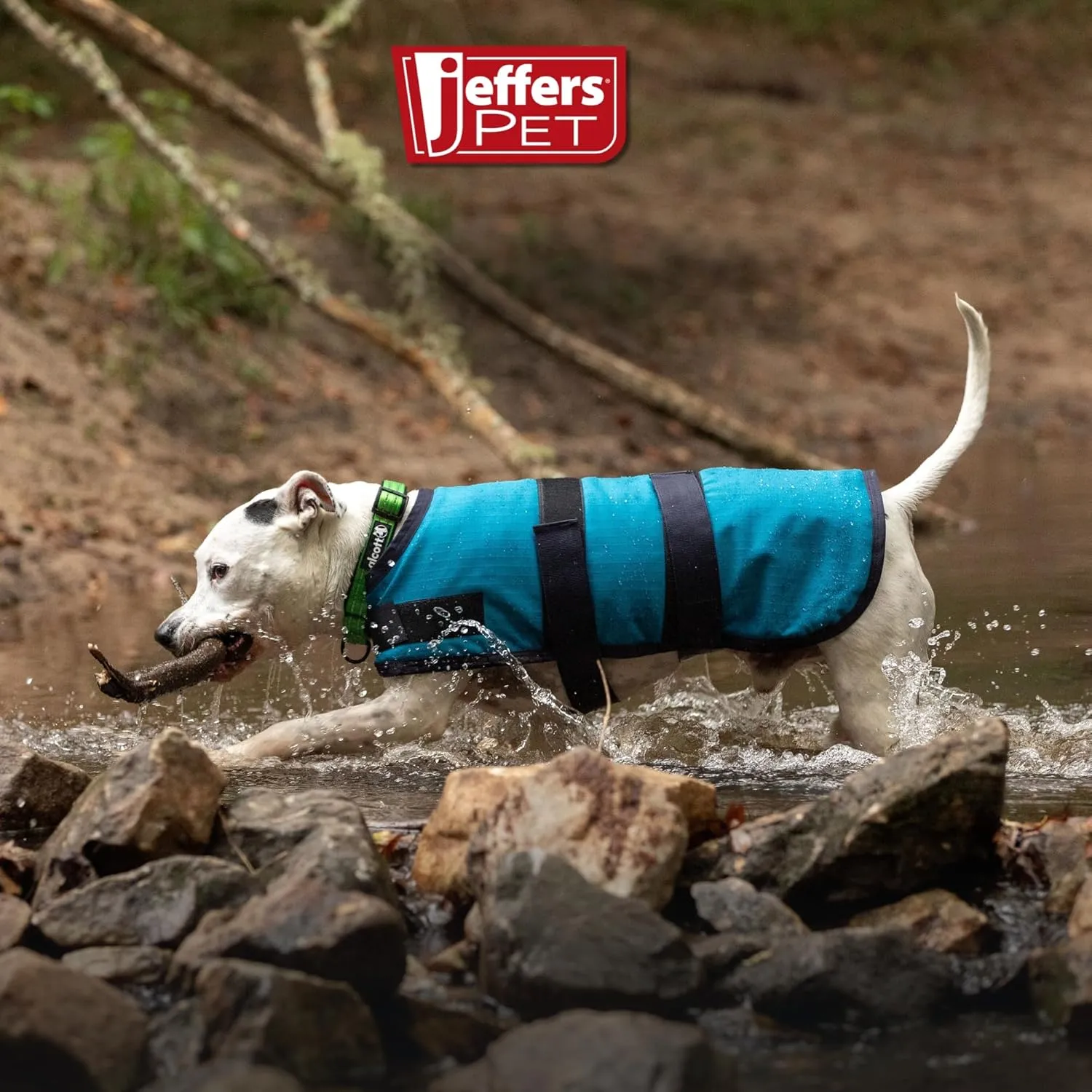 Jeffers Breathe Comfort Ripstop Dog Blanket, Teal/Navy Blue, 20" Medium - Waterproof, Windproof, Breathable, Durable - Ideal for Outdoor, Indoor, Travel, Machine Washable Insulation