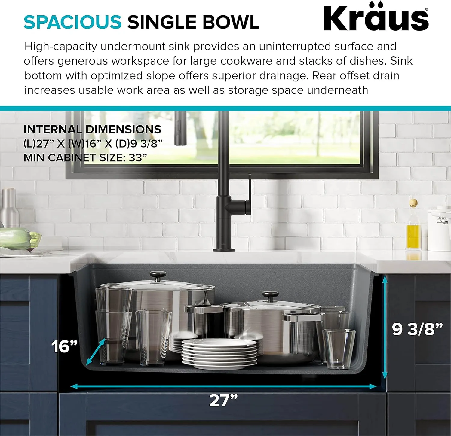 KRAUS Kitchen Sink Bellucci 30 Undermount Workstation Granite, Metallic Gray, Accessories, KGUW2-30MGR