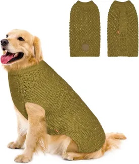 KYEESE Dog Sweater Warm Pet Sweater Medium Size Pets Comfy Pets Coats Stretchy Dog Sweater for Medium Dogs Boy Medium Pet Sweater with Reflective Yarn Pullover Dogs Clothes, Brown, XL