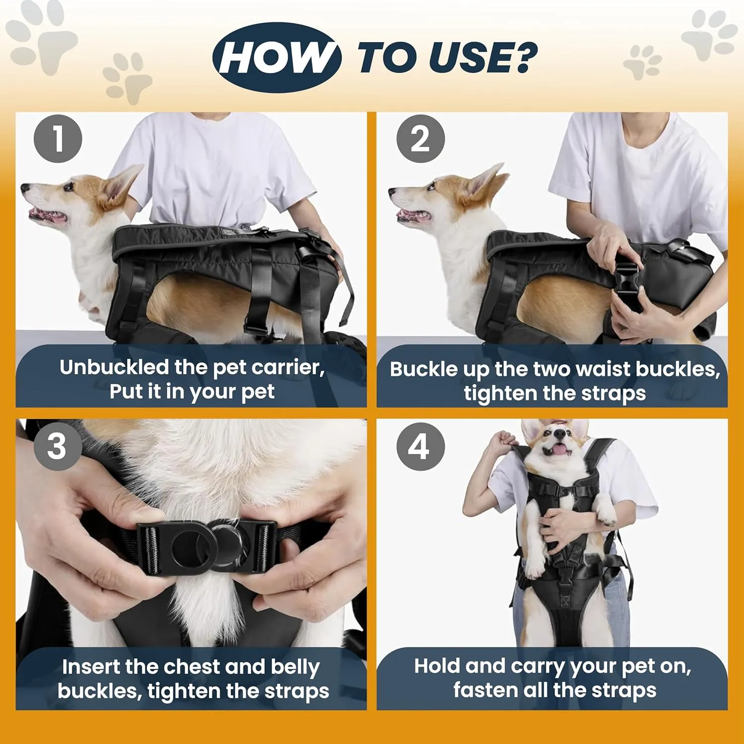 MAYASUR Pet Front Dog Carrier Backpacks, Adjustable Dog Backpack Carrier, Legs Out Easy-fit Dog Chest Carrier for Small to X Large Dogs, Dog Front Carrier for Hiking, Cycling (Black, Medium)
