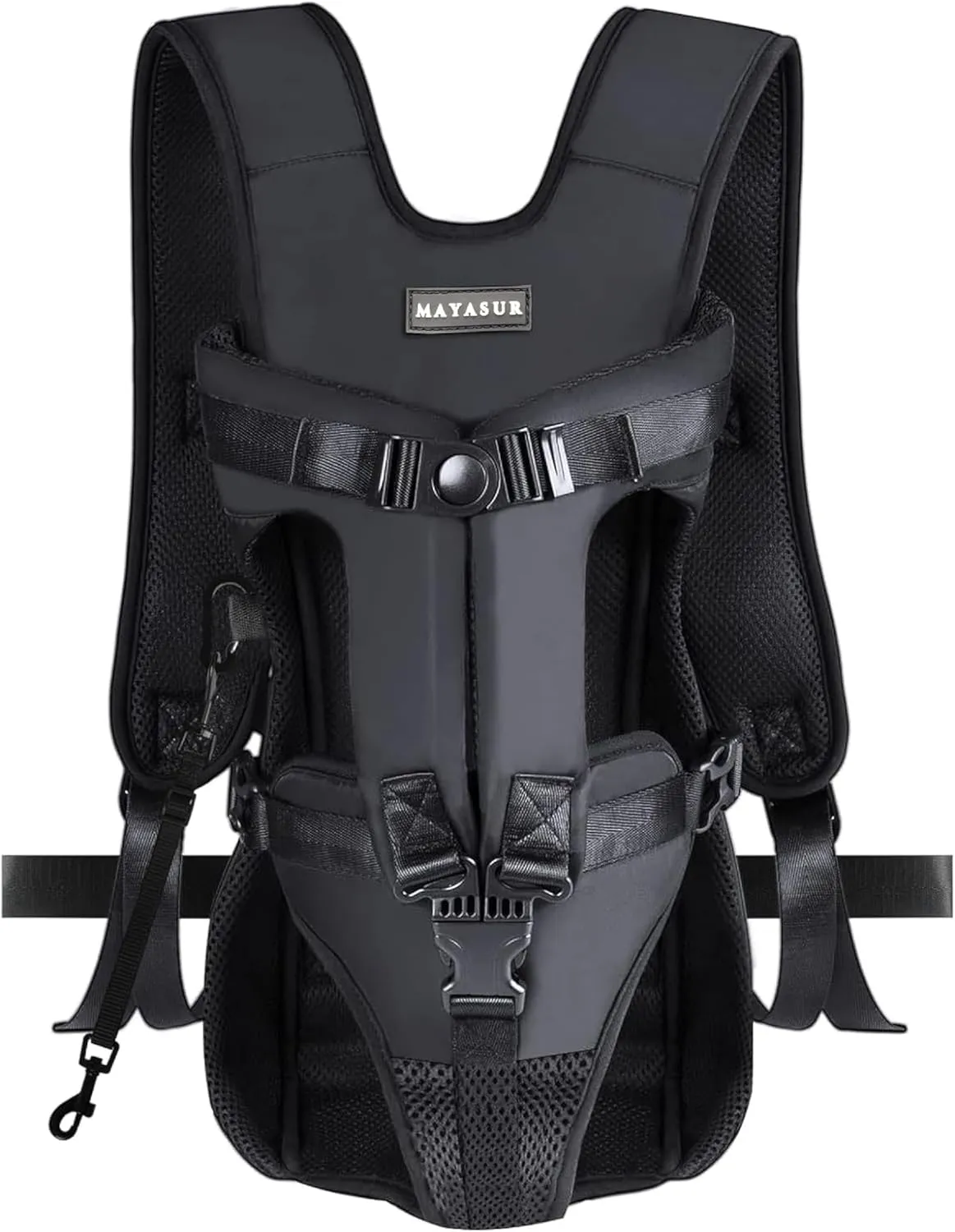 MAYASUR Pet Front Dog Carrier Backpacks, Adjustable Dog Backpack Carrier, Legs Out Easy-fit Dog Chest Carrier for Small to X Large Dogs, Dog Front Carrier for Hiking, Cycling (Black, Medium)