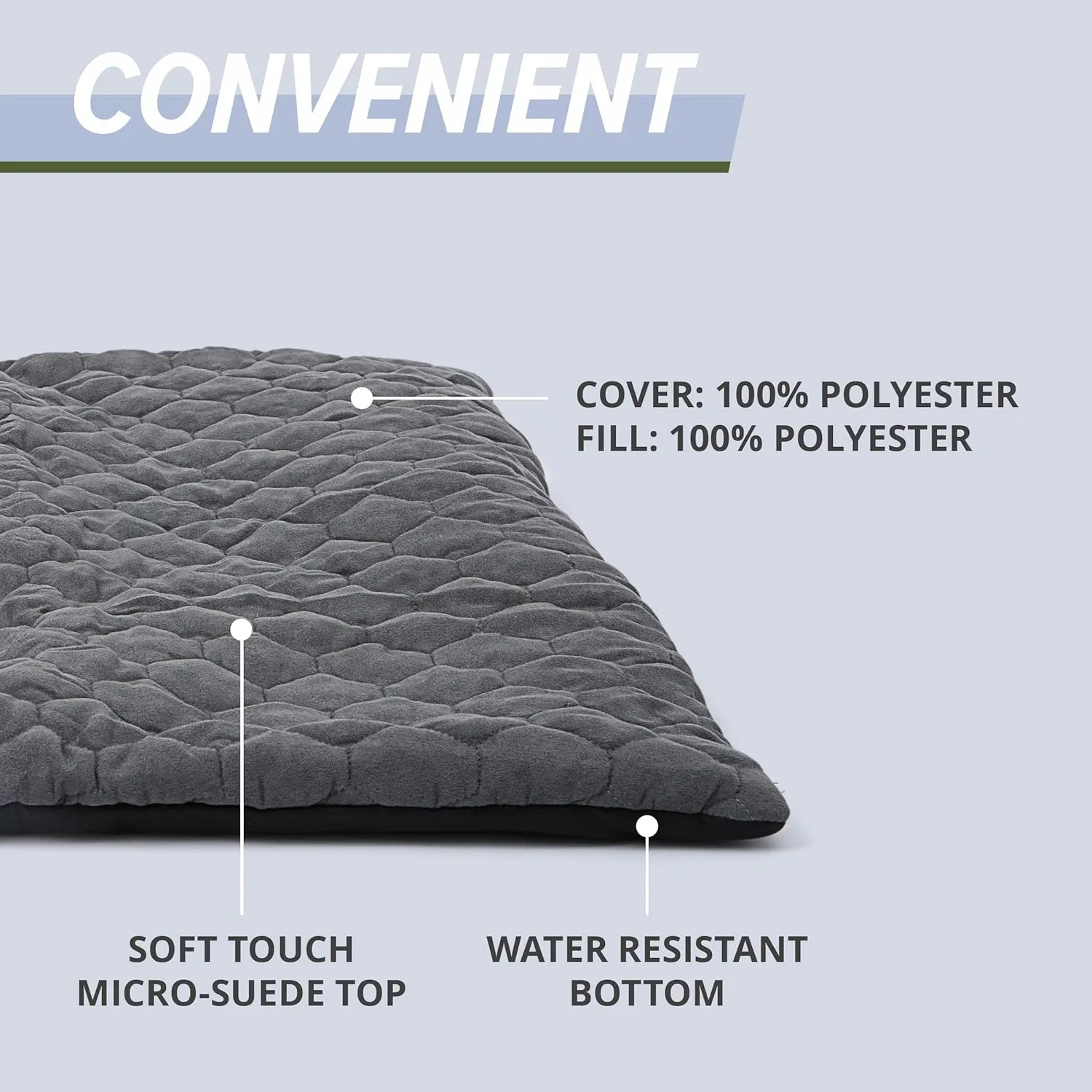 Meadowlark Outdoor Dog Bed 36x28in - Portable, Lightweight Travel Bed for Small & Medium Dogs  Waterproof, Non-Slip, Soft Micro-Suede, Machine Washable with Carry Bag for Hiking, Camping & Adventures