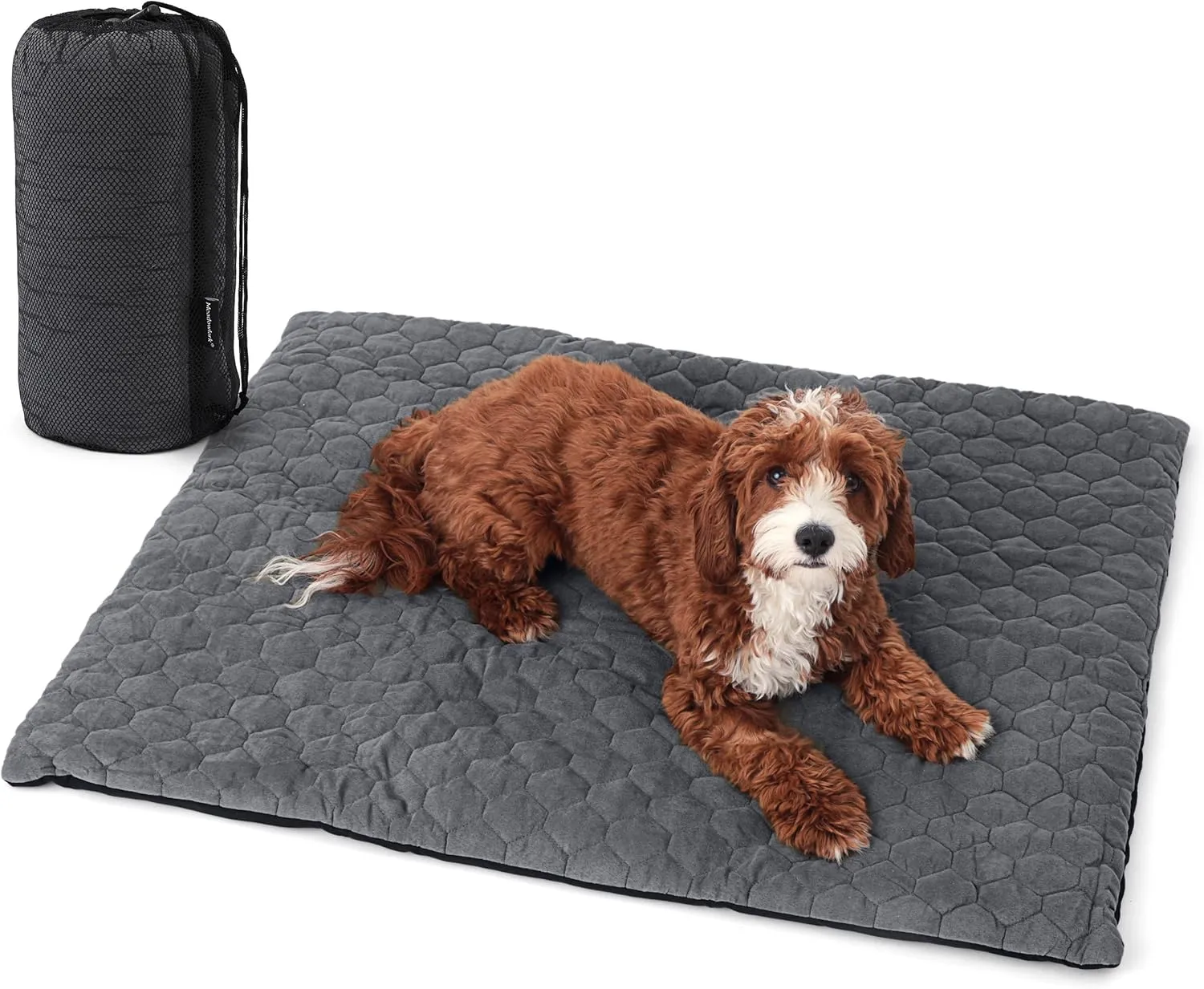 Meadowlark Outdoor Dog Bed 36x28in - Portable, Lightweight Travel Bed for Small & Medium Dogs  Waterproof, Non-Slip, Soft Micro-Suede, Machine Washable with Carry Bag for Hiking, Camping & Adventures