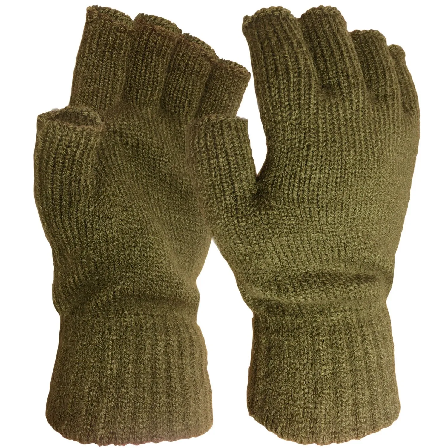 Mens Fingerless Gloves with Ribbed Cuff