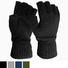 Mens Fingerless Gloves with Ribbed Cuff