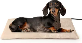 NICREW Pet Heating Pad for Dogs and Cats, Heated Dog Bed with Steel-Wrapped Cord and Soft Fleece Cover, 27.5 x 15.7 Inches, 50 Watts