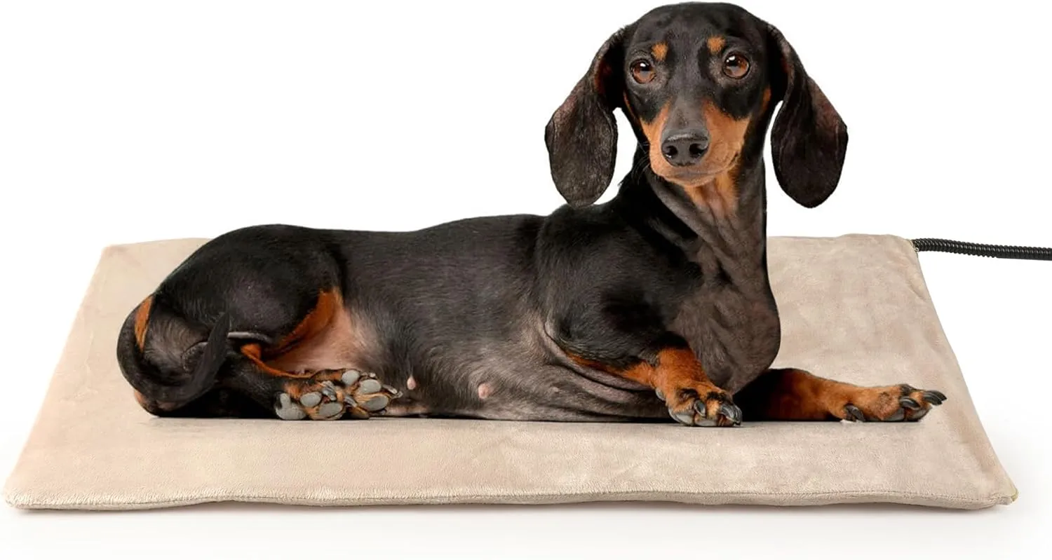 NICREW Pet Heating Pad for Dogs and Cats, Heated Dog Bed with Steel-Wrapped Cord and Soft Fleece Cover, 27.5 x 15.7 Inches, 50 Watts