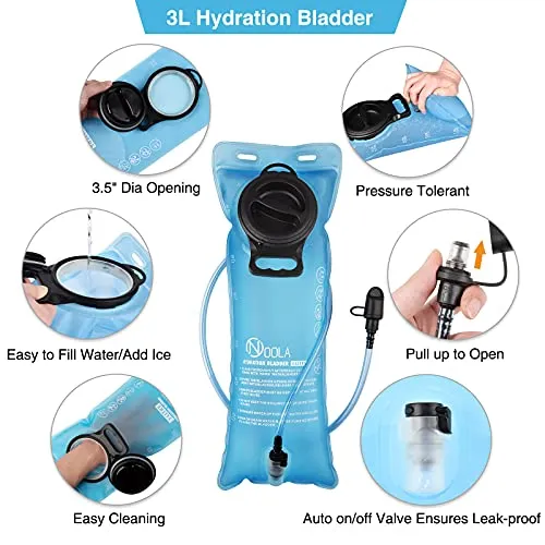 NOOLA Hydration Backpack with 3L TPU Water Bladder, Tactical Molle Water Backpack for Men Women, Hydration Pack for Hiking, Biking, Running and Climbing ,Tan