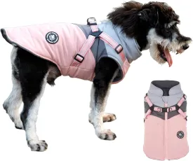 Norbi Small Dog Winter Jacket with Harness - 2 in 1 Puppy Coat