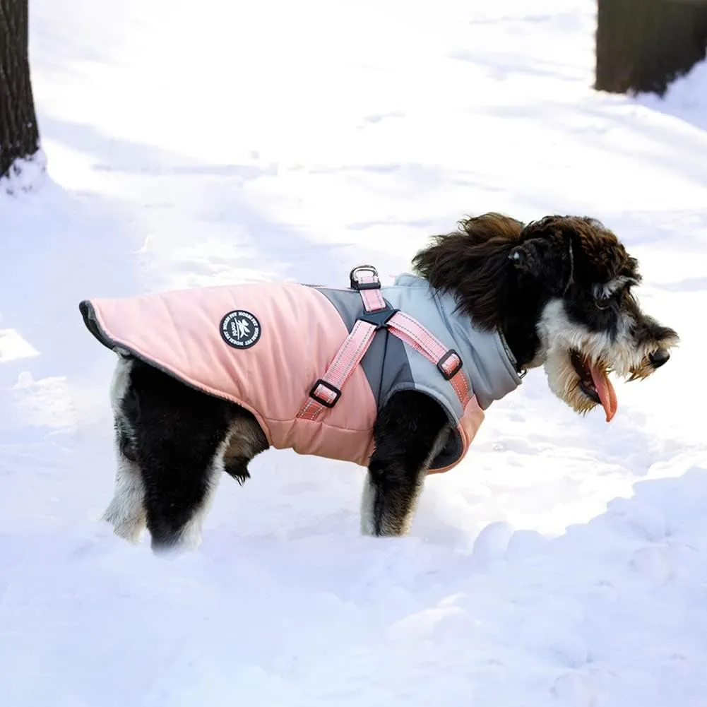 Norbi Small Dog Winter Jacket with Harness - 2 in 1 Puppy Coat