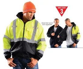 Occunomix Men'S Class 3 Bomber Jacket - 3X Lime/Black