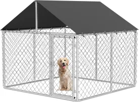 Outdoor Dog Enclosure Heavy Duty Dog Kennel House Mesh Dog Big Cage Pet Kennel Steel Fence with Secure Lock (79x 79)