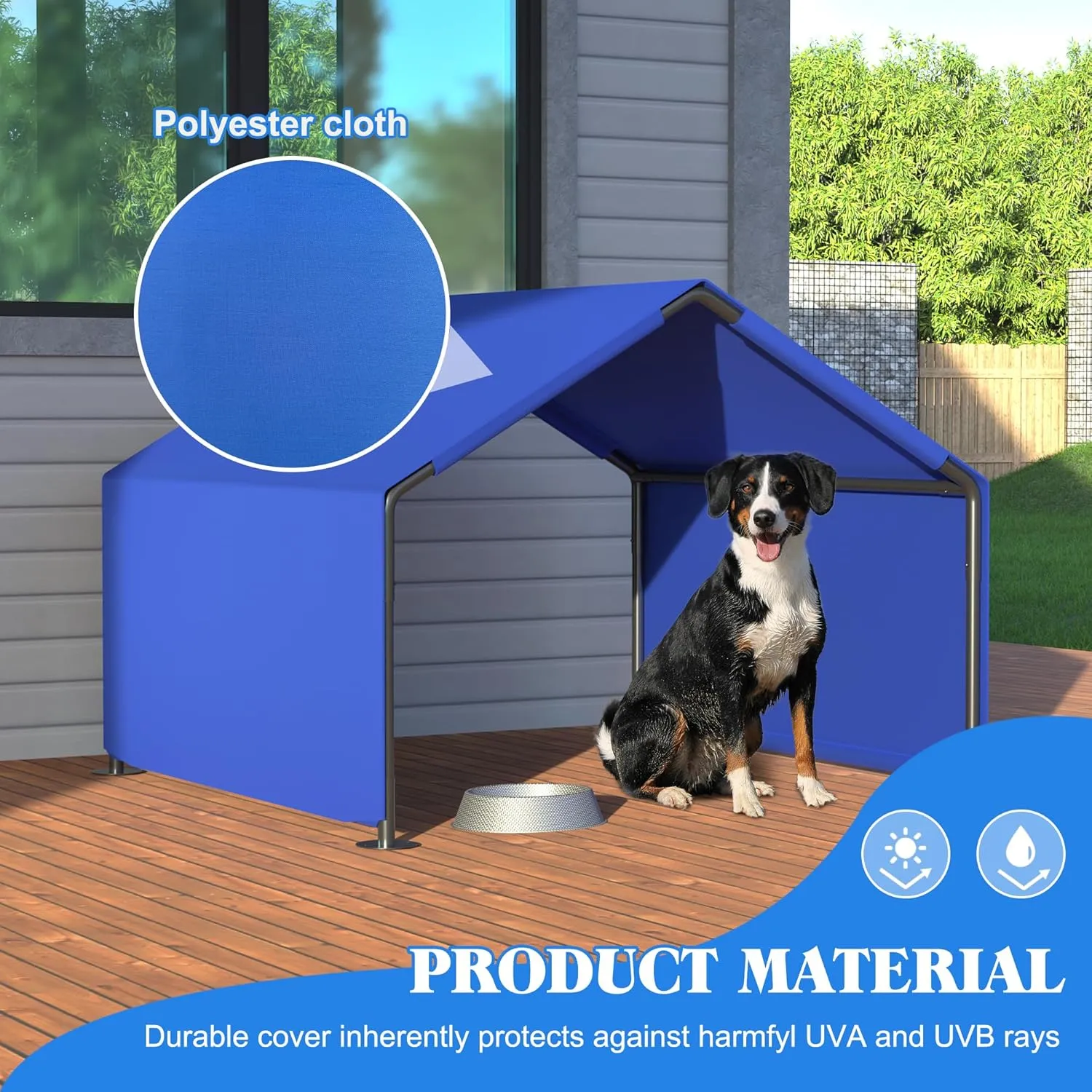Outdoor Dog Shade Shelter, Large Waterproof Dog House for Sun Rain Protection, Portable Pets Tent Canopy for Dogs/Cats/Chicken/Rabbit/Pigs Suitable for Backyard Camping Beach Patio Garden