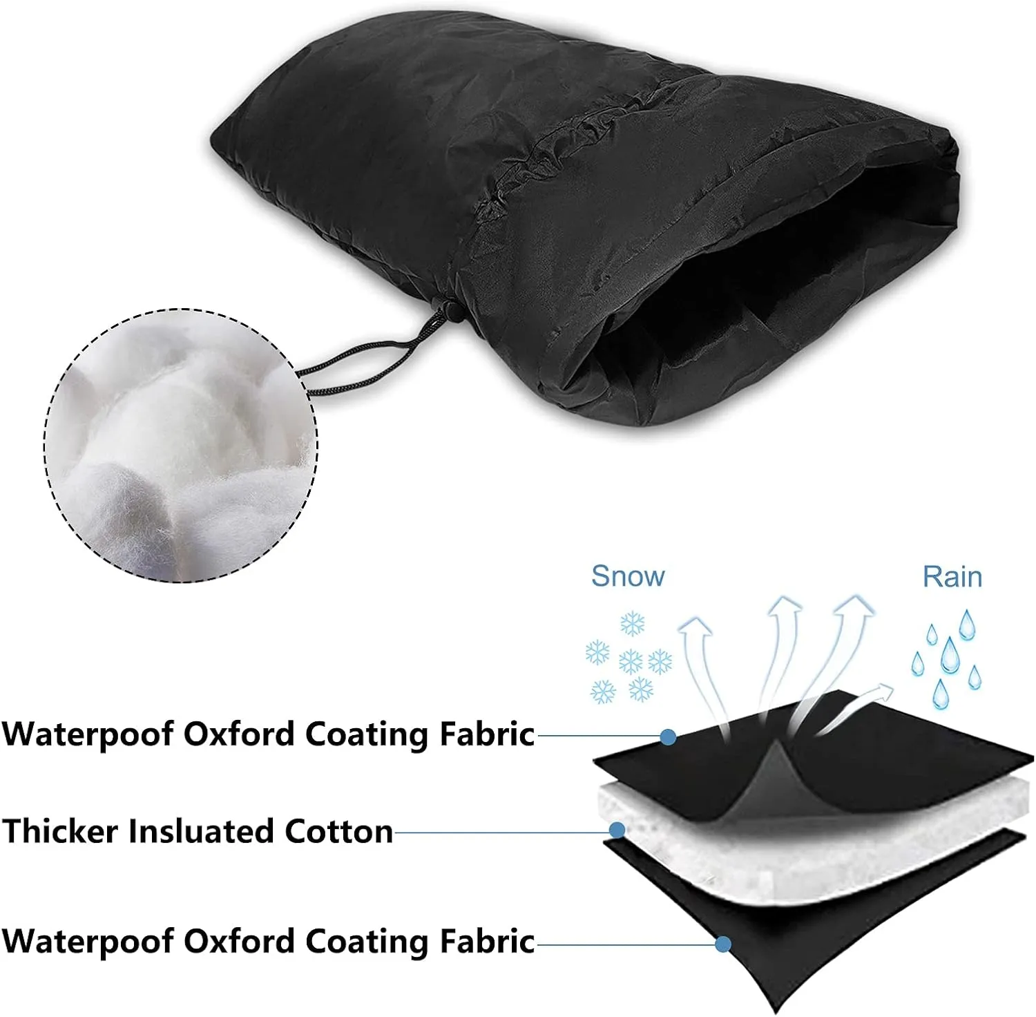 Outdoor Faucet Cover for Winter, 25" L x 13" W Garden Faucet Socks for Freeze Protection, Thicker Reusable Waterproof Insulated Spigot Cover