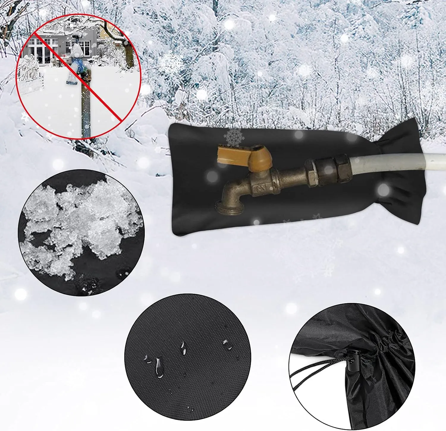 Outdoor Faucet Cover for Winter, 25" L x 13" W Garden Faucet Socks for Freeze Protection, Thicker Reusable Waterproof Insulated Spigot Cover