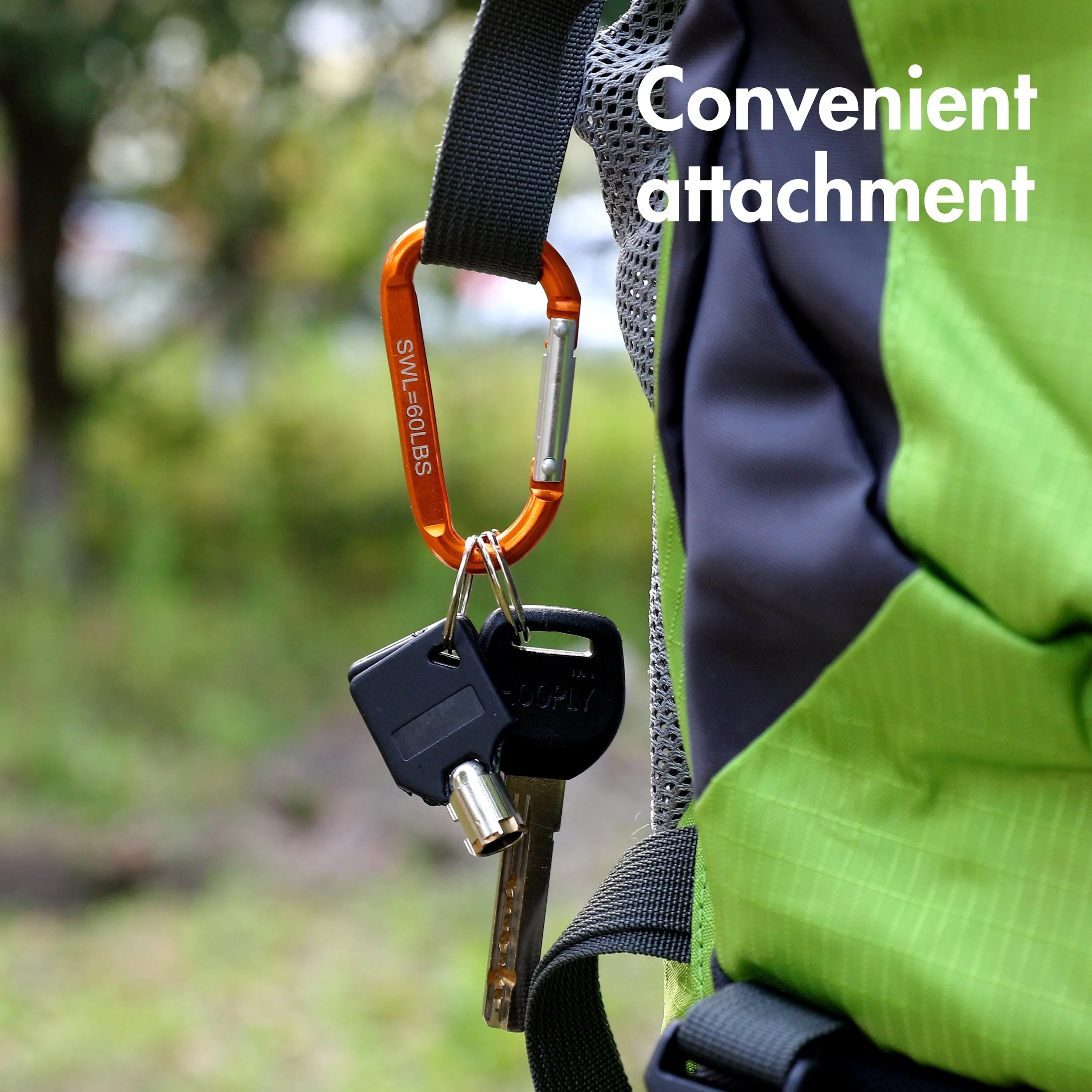 Ozark Trail 2 Pack Spring Loaded D-Shaped Carabiners