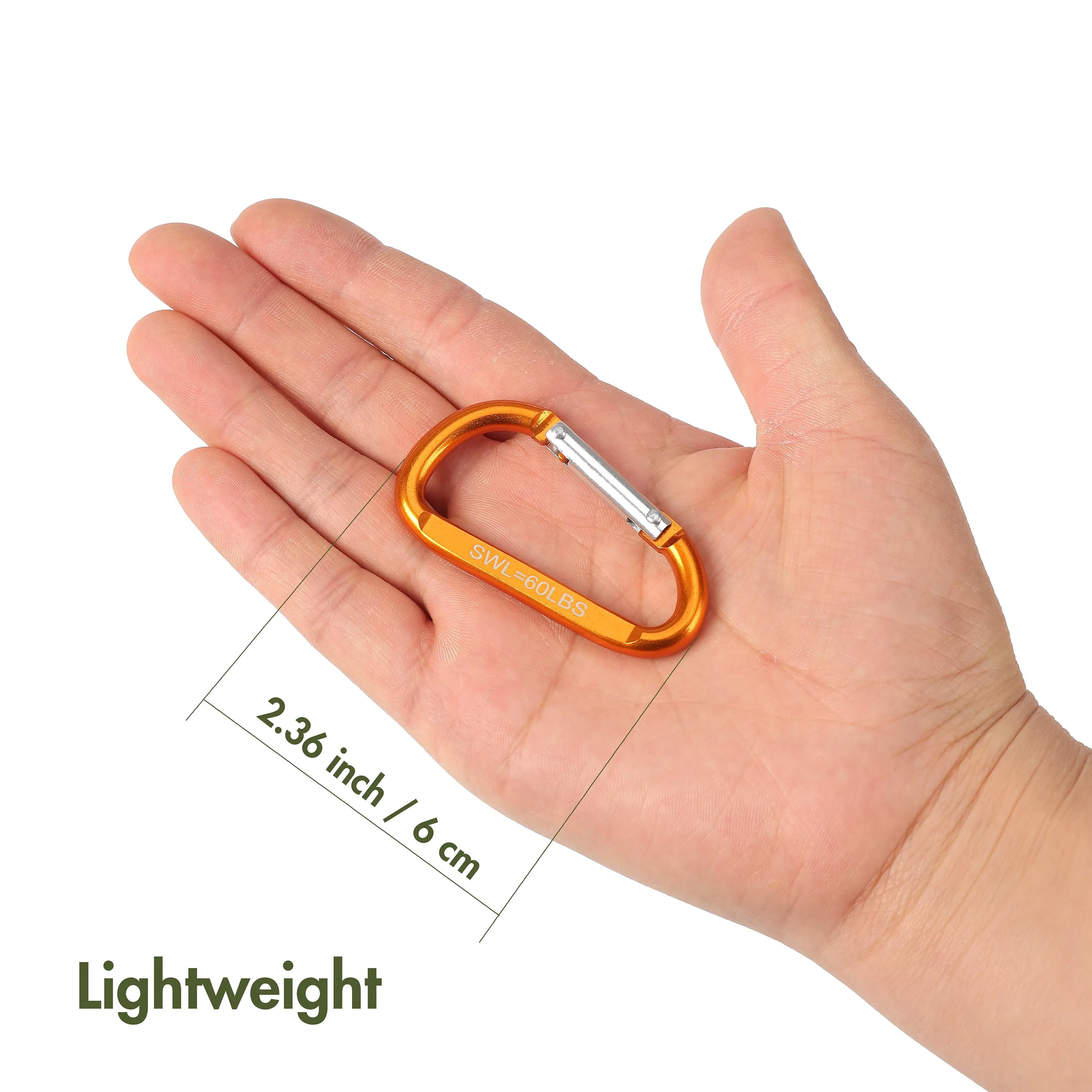 Ozark Trail 2 Pack Spring Loaded D-Shaped Carabiners