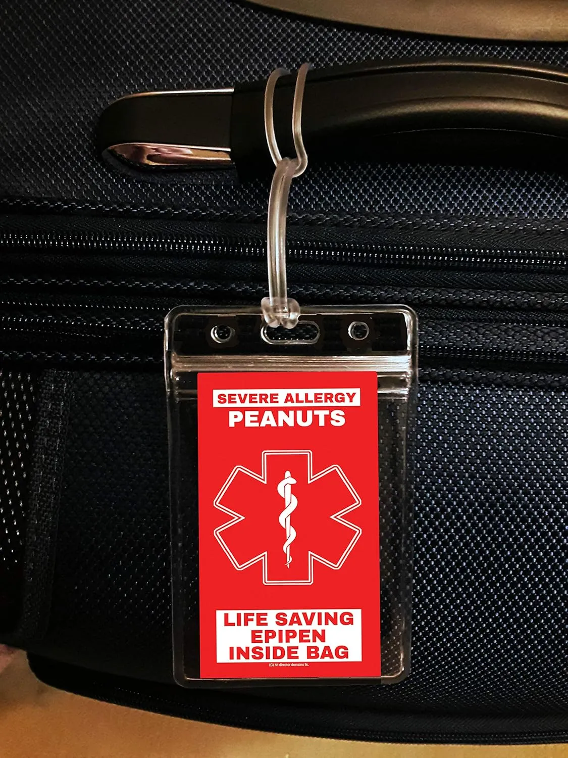 Peanuts Severe Allergy Life-Saving Medical Alert EPIPEN Inside Bag Tag (peanuts-allergy-tag-210) Quantity (2)