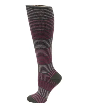 Pro-Motion Women's Compression Socks | Black & Pink Stripes