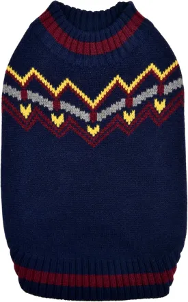 Puppia Kylo Dog Knit Sweater Winter Season for Small and Medium Dogs, Navy, Medium
