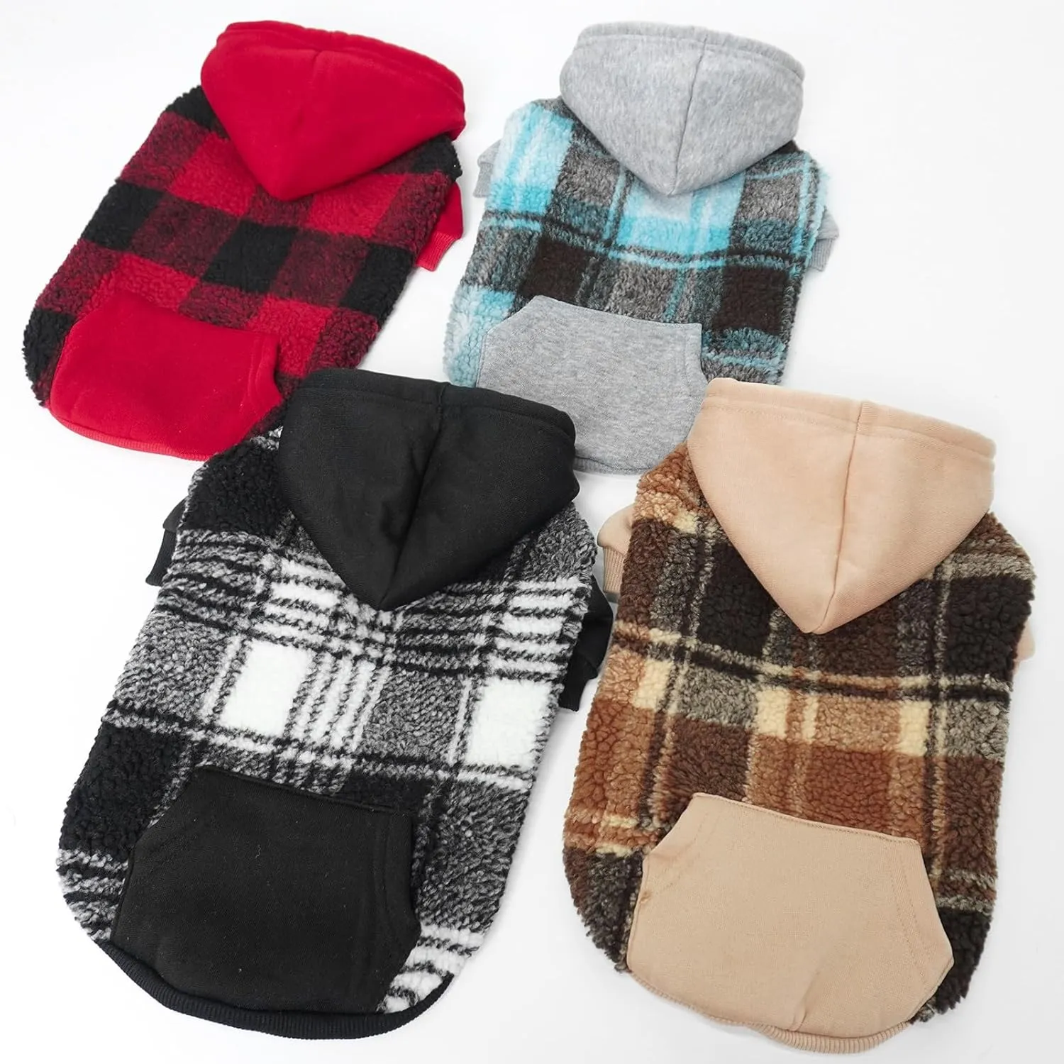 PUPTECK Dog Hoodie Puppy Sweatshirt Warm Dog Sweater Winter Clothes Cold Weather Coats for Small Medium Large Dogs, Black, XS