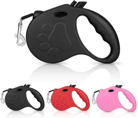 Retractable Dog Leash, 16ft Dog Walking Leash for Small Dogs up to 77lbs, Non-Slip Handle - Black