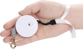 Retractable Dog Leash for Small Dogs Cats up to 11lbs with 6.5ft Anti-Pull Strong Nylon Tape, Hands Free, Mini and Portable Walking Leash with Wrist Strap, One-Hand Brake, White Round