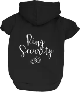 Ring Security Wedding Dog Hoodie Fleece Lined Pullover Sweatshirt with Leash Hole (Black, Medium 433)