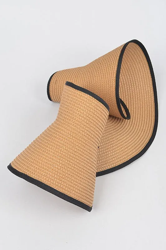 Roll Up Straw Visor Sun Hat