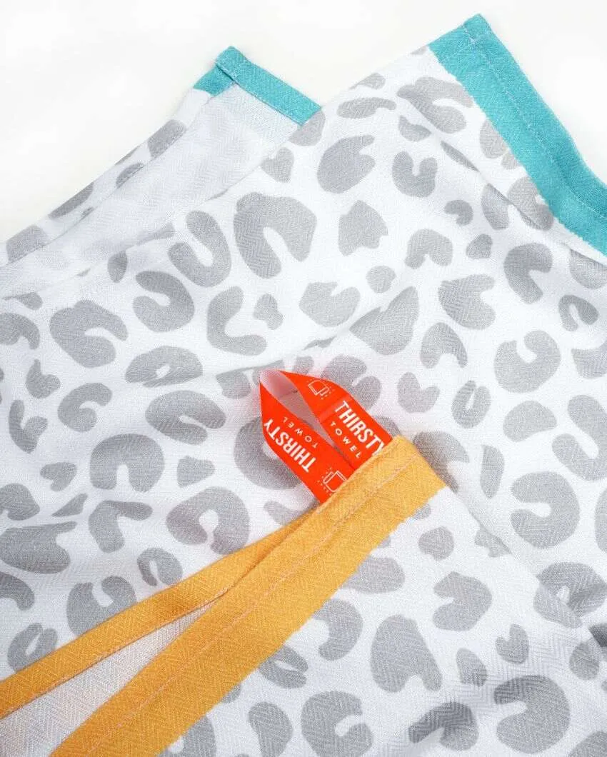 Sassy Leopard And Gingko Garden Bamboo Bath Towels | Set Of 2 | 55 X 27 inches | Get a Freebie