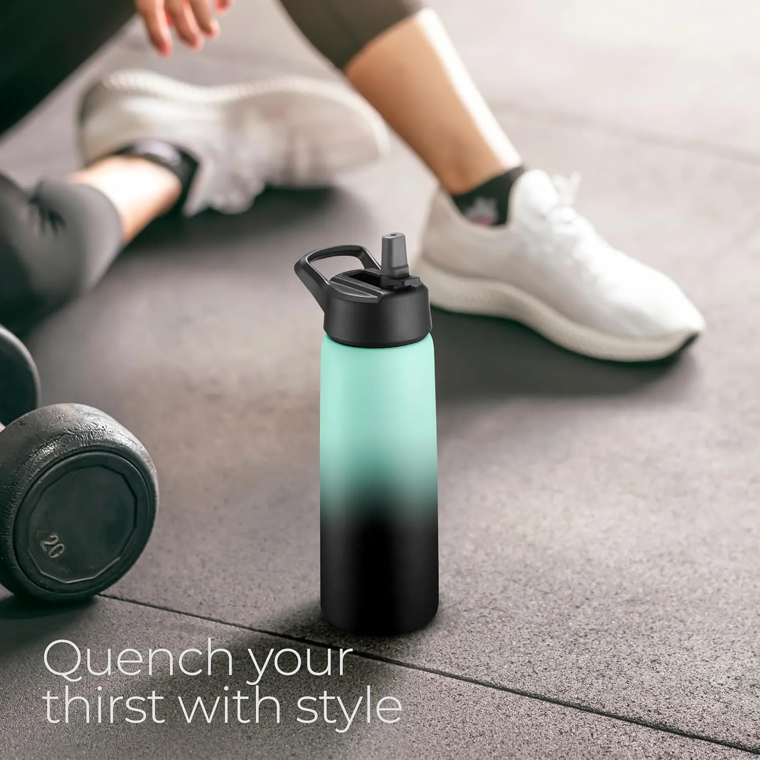 SipX Triple-Insulated Stainless Steel Water Bottle 25oz. With 3 Lids, BPA-Free Reusable Insulated Water Bottle Keeps Cold 24 Hours, Metal Water Bottle Made Of Sustainable Material For Hiking & Biking
