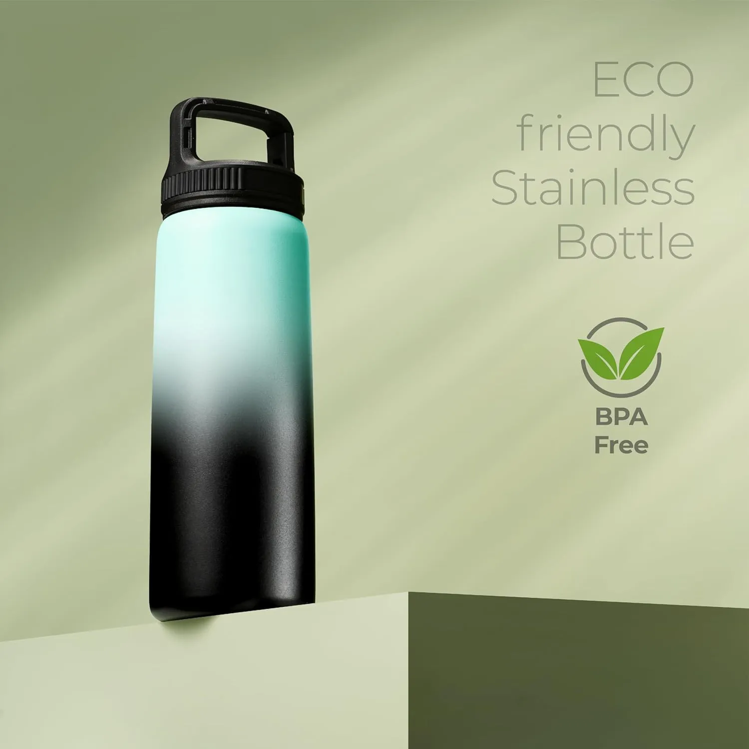 SipX Triple-Insulated Stainless Steel Water Bottle 25oz. With 3 Lids, BPA-Free Reusable Insulated Water Bottle Keeps Cold 24 Hours, Metal Water Bottle Made Of Sustainable Material For Hiking & Biking