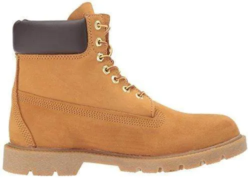 Timberland Men's 6" Basic Boot-Contrast Collar, Wheat Nubuck, 10 M US