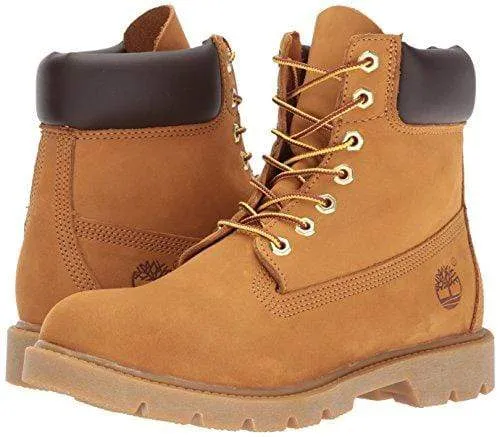 Timberland Men's 6" Basic Boot-Contrast Collar, Wheat Nubuck, 10 M US