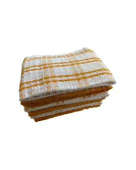 Versatile Checked Stripe Design Cotton Kitchen Towels | Set Of 6 | 16 X 24 inches