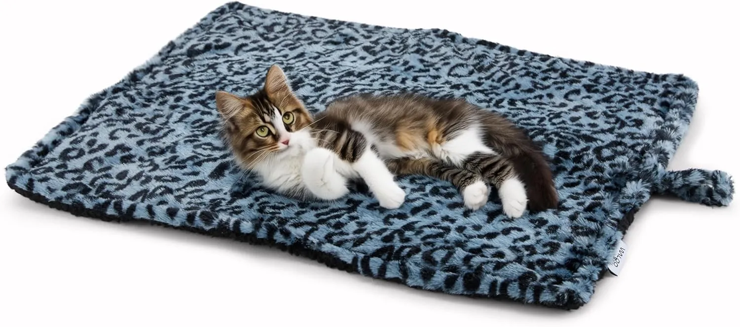 WALOO Pets Self Heating Thermal Cat Mat & Napping Pad (Leopard Gray)