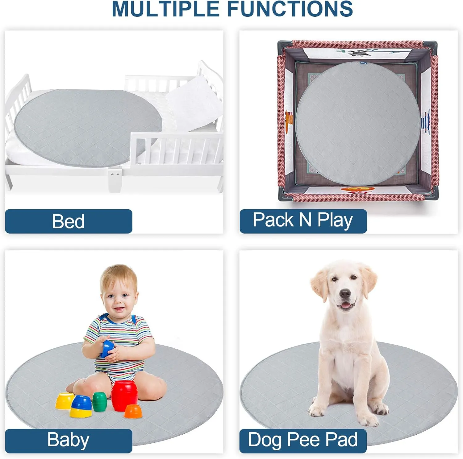 Washable Dog Pee Pads of Premium Pee Pads for Dogs, Waterproof Dog Whelping Pads, Reusable Pee Pad Quilted, Fast Absorbing Training Pads for Dogs, Housebreaking Absorption Pads(1pack)