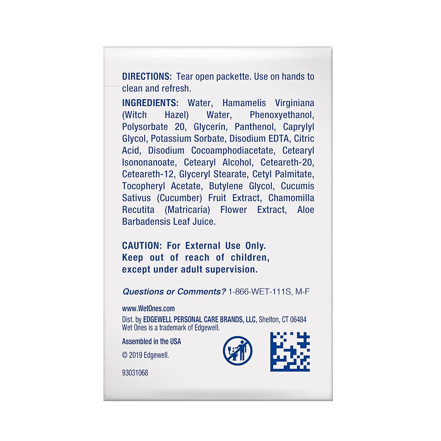 Wet Ones Hand and Face Wipes Singles,Unscented Wipes for Sensitive Skin | Individual Wipes, Hand Wipes Individually Wrapped| 24 ct. (6 pack)