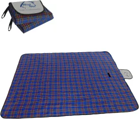 Wind Tour Family Outdoor Waterproof Durable Picnic Blankets with Carry Strap,Foldable 5070.9 inch Sandproof Picnic Floor Mat for Kids Playground Camping Park Hiking Grass Travelling (2, Blue)