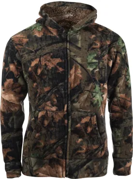 WOMEN'S CAMO ALBATES SOFT BONDED SHERPA-LINED HOODED JACKET