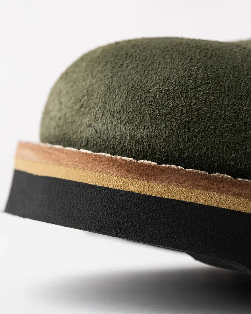 Womens Original Suede Clog in Olive
