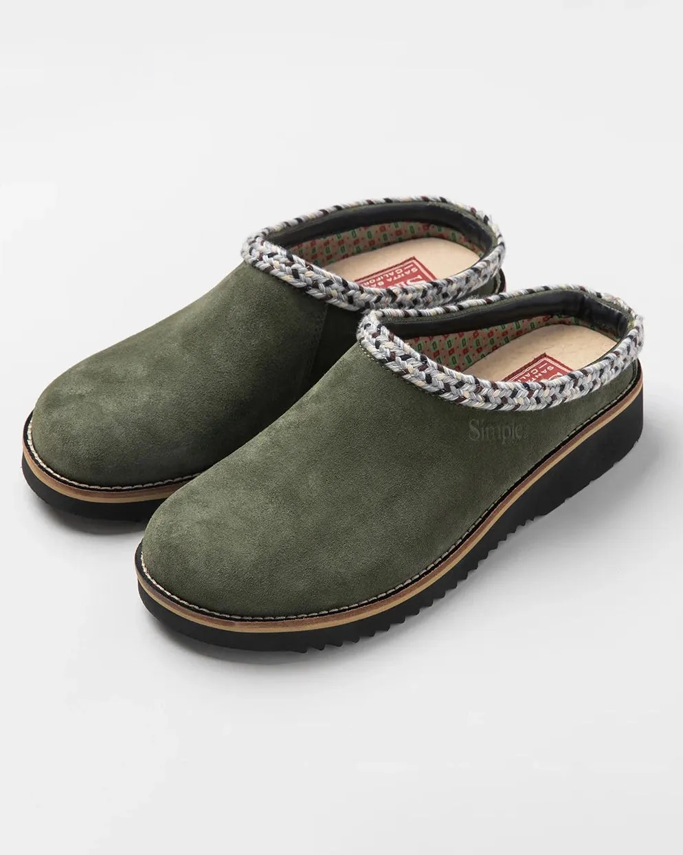 Womens Original Suede Clog in Olive