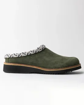 Womens Original Suede Clog in Olive